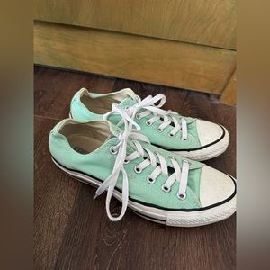 Women’s Mint Green Low Top Converse Size 8